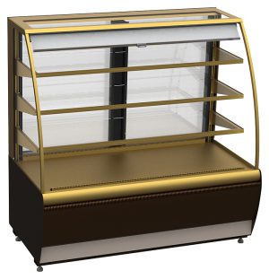 Витрина кондитерская KAYMAN K-ВК-1300 открытая бронза
